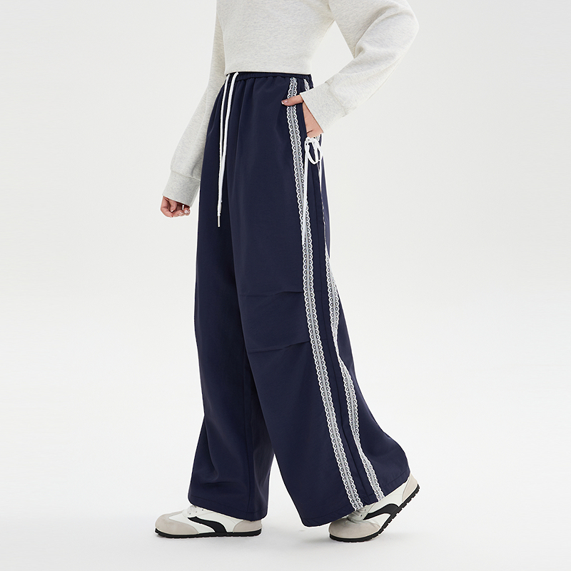 Women's Navy Wide-Leg Pants