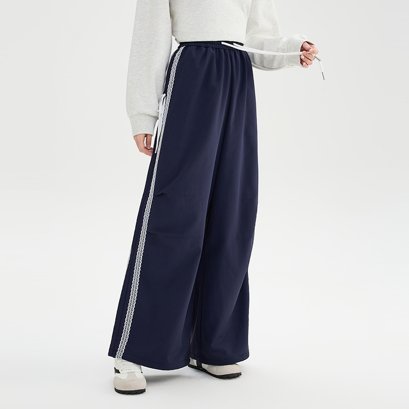 Women's Navy Wide-Leg Pants