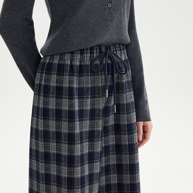 Women's Plaid Wide-Leg Pants
