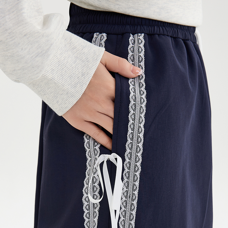 Women's Navy Wide-Leg Pants