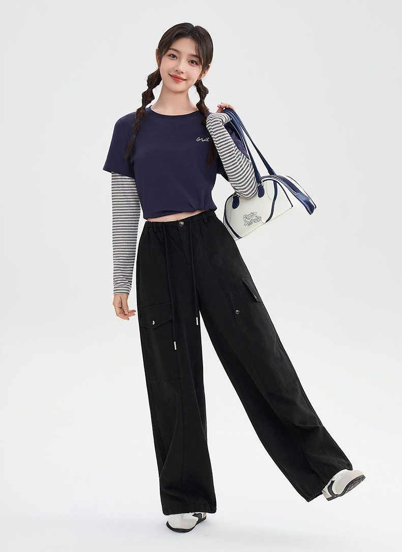 Women's Black Cargo Pants – Wide-Leg