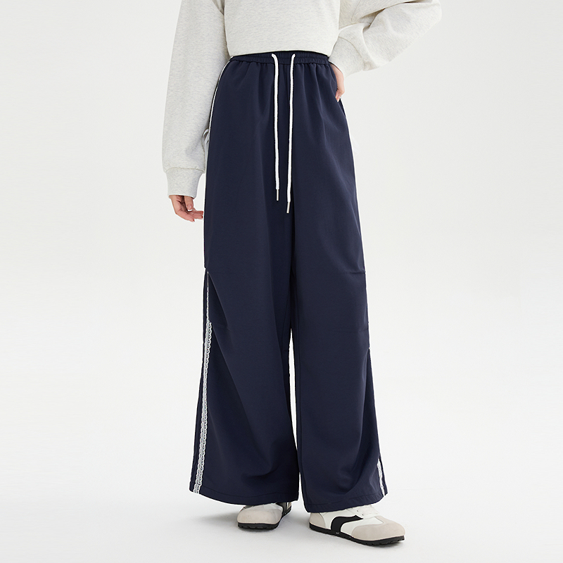 Women's Navy Wide-Leg Pants