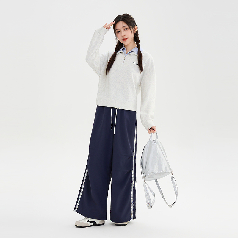 Women's Navy Wide-Leg Pants